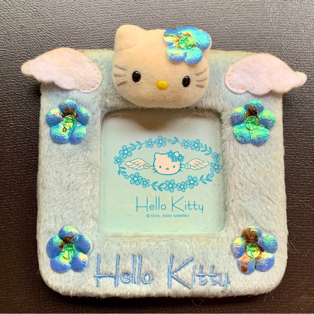 Vintage Hello Kitty Sanrio Picture Frame Magnet Plush Angel Wings